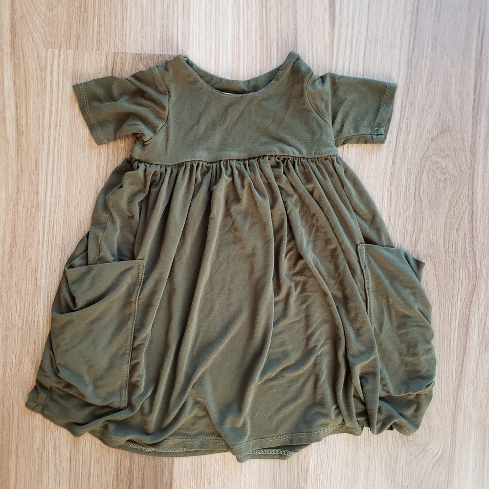 Remie Girl Olive Day Dress